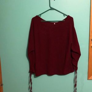 Maroon off the shoulder sweater